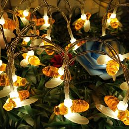 Strings 3m Cute Bee LED String Light Christmas Outdoor Garden Decoration Fairy Garland Battery/USB/EU Plug Power Supply