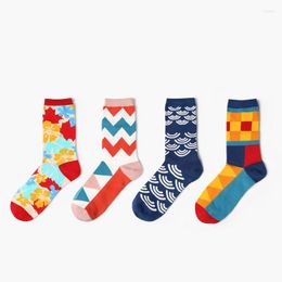 Men's Socks Colorful Funny Crew Cotton Happy Men/women British Style Casual Harajuku Designer Brand Fashion Novelty Art For Couple