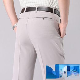 Men's Suits Korean Style Suit Pants Slim Fashion Solid Colour Business Society Dress Men Straight Soffice Formal Trousers Q04