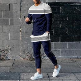 Men's Tracksuits Men's Trend Sweatshirt Joggers Pants Sport Suit Male Tracksuit Sets For Men Casual Breathable Oversized T Shirt