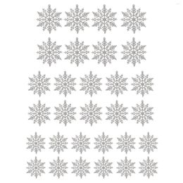 Party Decoration Decorative Ornament Hooks For Hanging 30pc Decorations Plastic Tree Glitter Snowflakes