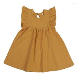 Girl Dresses Summer Toddler Dress Solid Cotton Sleeveless Children Kids Sundress Slip Fashion 2023 Girls Clothing