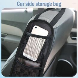 Car Organizer Seat Storage Bag Mobile Phone Side Hanging Zipper Sundries Sorting Mesh