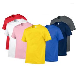 Men's T Shirts 14 Colours 2023 Summer Brand Short Sleeve Shirt Men Cotton O-Neck Tee Tops High Quality Fashion Solid Colour T-Shirt Male