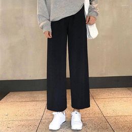 Women's Two Piece Pants Wide Leg Ulzzang Women Solid High Waist Trousers Pleated Loose Casual Elegant Womens Korean Style