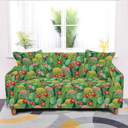 Chair Covers Anime Cartoon Cactus Pattern Printed Stretch Spandex Sofa Cover Dressing Table Decorations Living Room Accessories