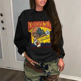 2023 Designer Womens Printed Sweater Sweat Shirts Long Sleeve Round Neck Casual T-shirt Plus Size 3xl 4xl 5xl Loose Tops Female Clothes