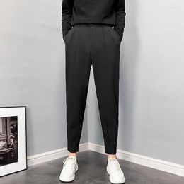 Men's Suits Pantalon Autumn Thick Suit Pants For Men Clothing 2023 Business Formal Wear Slim Fit Little Feet Casual Trousers Male E82