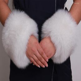 Knee Pads Faux Fur Soft Elastic Wrist Slap On Cuffs Arm Warmer Winter Warm Wristbands For Women Plush Thicken Clothing Accessor
