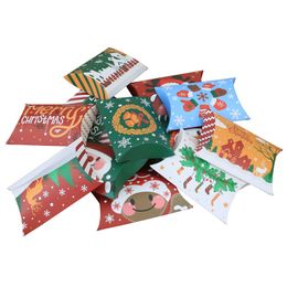 Custom New Creative Christmas Candy Gift Packaging Box Kraft Paper Pillow Boxes 12 Kinds Package A367