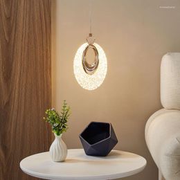 Pendant Lamps Nordic Bedroom Bedside Chandelier Modern Minimalist Restaurant Bar Table Lamp Single Head Creative LED Ring Small