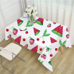 Table Cloth Decorative Rectangular Party Banquet Outdoor Tablecloth Home Decor Cover Fruit Watermelon Pattern MZ0041