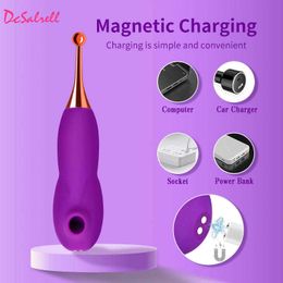 Beauty Items 2 in 1 Clit Sucker Vibrator Waterproof Silicone Nipple Sucking Female Stimulator Adult sexy Toy Vaginal Massager Orgasm Pen