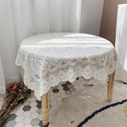 Table Cloth Retail Holiday White Lace Tablecloth Furniture Embroidery Flower Cover Wedding Party Decor Christmas Supplies K017