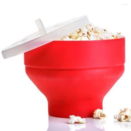 Bowls Microwave Popcorn Silicone Maker Collapsible Bowl With Lid