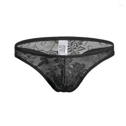 Underpants Men Briefs Bikini Sexy Gay Underwear Lace T-Back Panties Man Breathable Low Waist Pouch Male Ropa Interior Hombre