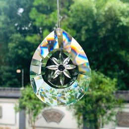 Chandelier Crystal 76mm Clear Daisy Crystals Prisms Hanging Suncatcher Glass Drop Pendant Ornament Chrismas Home Wedding Decor