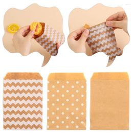 Gift Wrap 15CM 10CM 50pcs Party Wrapping Supplies Wave Dot Baking Packing Pouch Candy Biscuit Bags Kraft Paper Bag Popcorn