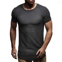 Men's T Shirts Spring Quality Short Sleeve Plain Oversized Casual Shirt Stretch Soft Cotton Round Neck T-shirts