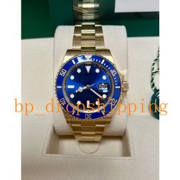 Super Factory Watches Men 40mm 18K Gold Asia 2813 Movement Automatic Golden Blue Dial Blue Ceramic Bezel Date Ref.126618 Watch Mens Sapphire Glass Diver Wristwatches