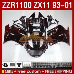 Body For KAWASAKI red flames NINJA ZX-11 R ZZR-1100 ZX-11R ZZR1100 ZX 11 R 11R ZX11 R 1993 1994 1995 2000 2001 165No.3 ZZR 1100 CC ZX11R 93 94 95 96 97 98 99 00 01 Fairing Kit