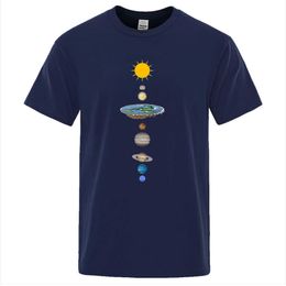 Men's T-Shirts Cosmic Solar System Planets Print Man T-shirt Oversized Loose Clothing Regular Sleeve T Shirts Male Fashion Casual Tee Shirt T230103