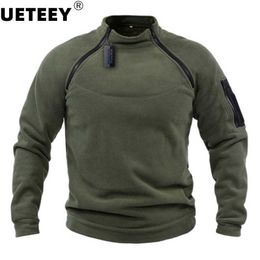 Outdoor Jackets Hoodies Men's US Tactical Outdoor Jacket Hunting Clothes Warm Side Zippers Fleece Pullover Man Windproof Autumn Coat Military Underwear 0104