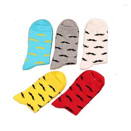 Men's Socks Men Cotton Deodorant Short Moustache Pattern Mens Bright Design In Tube Winter Comfortable Stocking