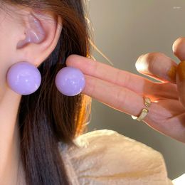 Stud Earrings Candy Coloured Pearl Women's Jewellery Cute Big Ball Girls Party Fashion Design Exaggerated