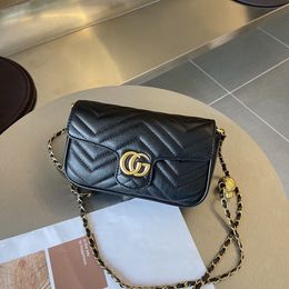 2024 Handbag indentation hot flower small square package leisure wild chain shoulder bag Ms. Messenger Bag GucciGG2023 New European And American