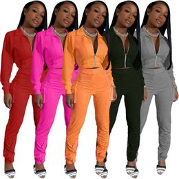 Fall Winter Clothes Women Tracksuits Plus size 2XL Long Sleeve Outfits Jacket and Pants Two Piece Sets Outwork Sweatsuits Casual Sportswear Jogger Suits 8624