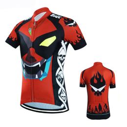 Men's T Shirts Trendy Personality Cycling Sportswear Black Flame Skull Clothing Screaming Halloween Bicycle Shirt