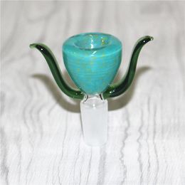 Hookahs Colorful 14mm male glass bowls Flower Glass Slide bowl piece Recycler Dab Rigs Bubbler Ash Catchers