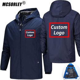 Outdoor Jackets Hoodies MCSORELY 2022 Spring Custom Men Jacket DIY Print Zipper Coat Windproof Waterproof Jacket Unisex Outdoor Jackets Sportswear 0104