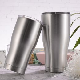 20oz 30oz Curved Tumbler Curving Stainless Steel Travel mug Waist Cups Double Wall Vacuum Insulated Tumbler Coffee Beer Mugs with leak proof Lid