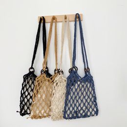 Evening Bags Summer Cotton Thread Knit Women Handbags Ladies Net Hollow Tote Bag Korean Female Woven Shoulder Beach Set Whole Sale