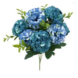 Decorative Flowers 10 Heads Artificial Hydrangea Bride Bouquet Wedding Home Decoration Flower Birthday Valentine's Day Decor