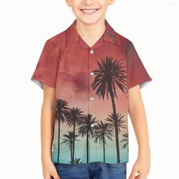 Diseño de camisas casuales para hombres 2023 Polinesia de verano Samoa 5-12 Boys Hawaii estampado V-cuello camisa poliéster de manga corta