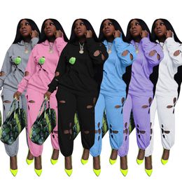 Fall Winter Women Cotton Tracksuits 2XL Sweatsuits Long Sleeve Outfits Pullover Hooded Hoodie and Jogging Sweatpants Two Piece Sets Casual Sportswear 8600