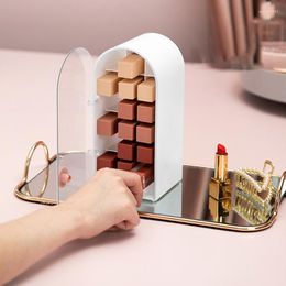 Storage Boxes 18 Grids Lipstick Rack Multi-function Transparent Makeup Display Fashion Nail Cosmetic Organizer Holder Tool