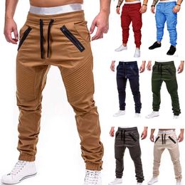 QNPQYX Casual Men Joggers Pants Solid Thin Cargo Sweatpants Male Multi-pocket Trousers Mens Sportswear Hip Hop Harem Pencil Pants