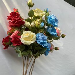 Künstlicher Blumenstrauß aus weißer Seide, 6 Knospen, Kunstblumen für Hochzeit, Heimdekoration