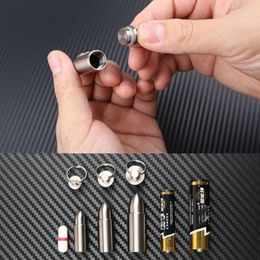 Storage Bottles Keychain Waterproof Single Chamber Stainless Steel Organizer For Outdoor Travel Camping