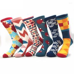 Men's Socks Fashion 21 Colours Mens Happy Crew Unisex Cotton Cute Funny Combed Personality Couple Gift