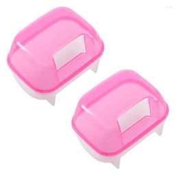 Racing Jackets 2X Pink White Small Hamsters Bathing Sand Cage Pet Bathroom 10 X 7 7Cm
