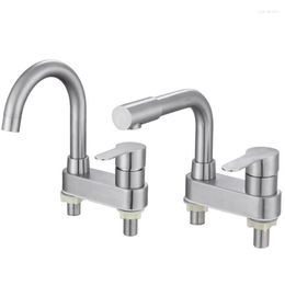 Bathroom Sink Faucets 304 Stainless Steel Wire Drawing Bathtub Faucet Dresser Basin Washbasin Cold Water Mixer
