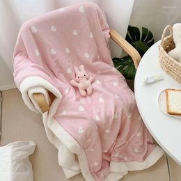 Blankets Home Textiles Winter Plush Duvet Cover Thick With Zipper Quilt Double Sided Fleece Travel Office Warm Bed Blanket