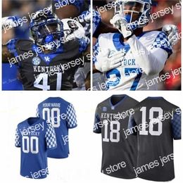 American College Football Wear Thr NCAA College Jerseys Kentucky Wildcats Custom 1 Lynn Bowden 3 Terry Wilson 9 Davonte Robinson 10 Asim Rose 12 Chance Poore Football