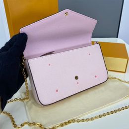 M80498 FELICIE POCHETTE Designer Women Cross Body Chain Flap Bag Empreinte Leather Wallet Envelope Clutch Zipped Card Holder Zippy278A