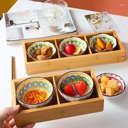 Bowls 2023 Tableware Ceramic Snack Plate Sushi Saucer Wooden Tray Japanese Dessert Suitable For Camping Restaurant El